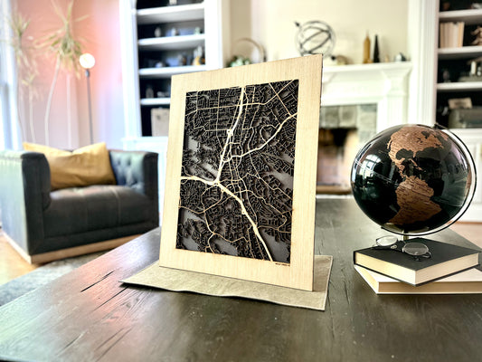 Walnut Creek, CA City Street Map | Modern Wood Wall Art in a Minimalist design. 2 sizes