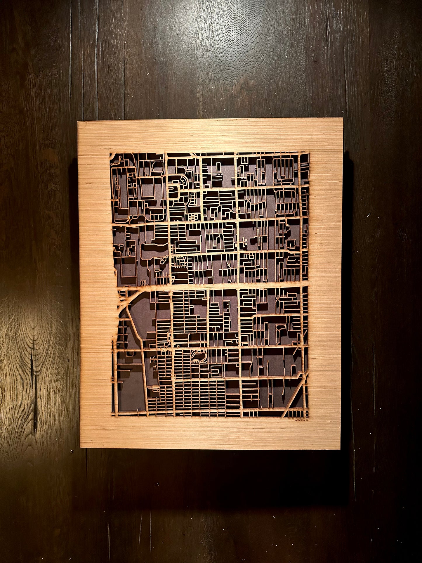 Warren, MI City Street Map | Modern Wood Wall Art in a Minimalist design. 2 sizes