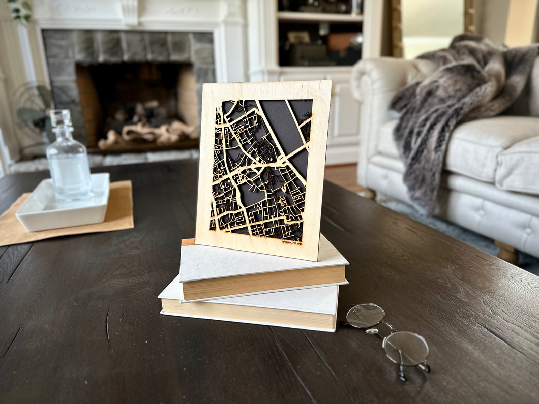 Warsaw, Poland City Street Map | Modern Wood Wall Art in a Minimalist design. 2 sizes