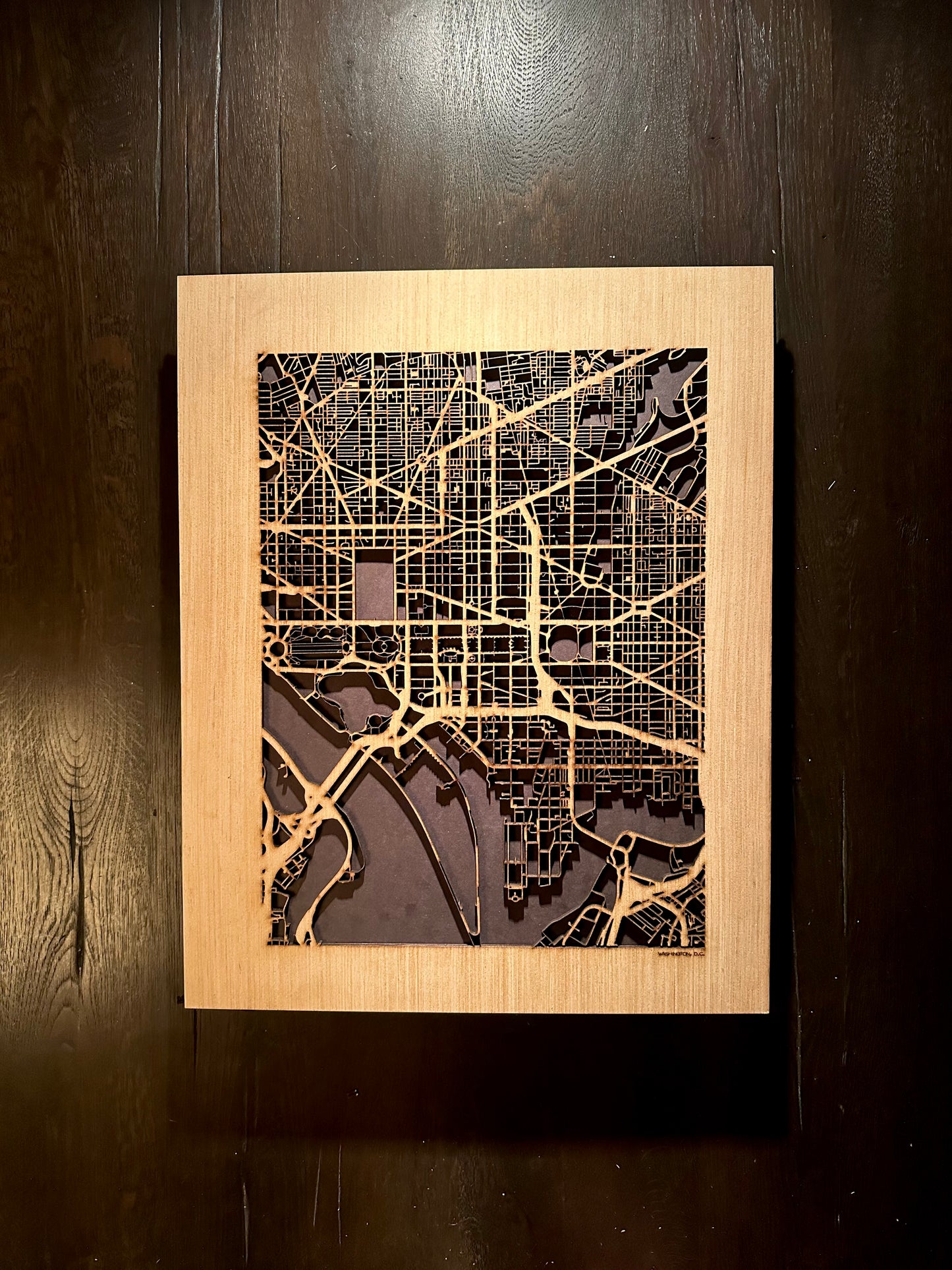 Washington, DC City Street Map | Modern Wood Wall Art in a Minimalist design. 3 sizes