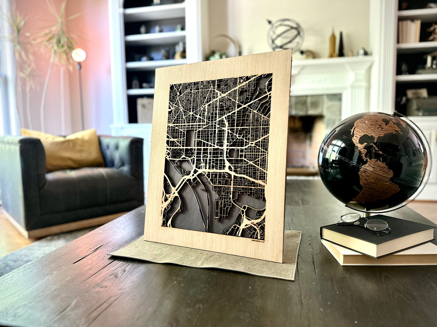 Washington, DC City Street Map | Modern Wood Wall Art in a Minimalist design. 3 sizes