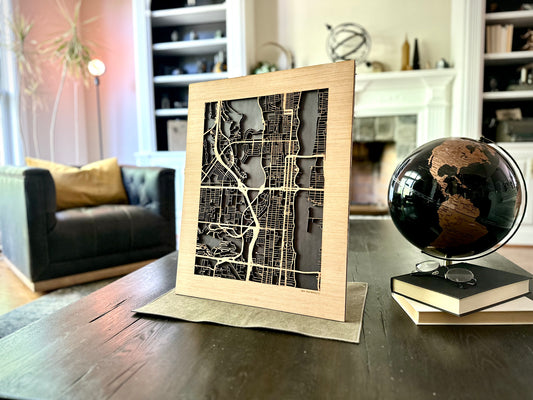 West Palm Beach, FL City Street Map | Modern Wood Wall Art in a Minimalist design. 2 sizes