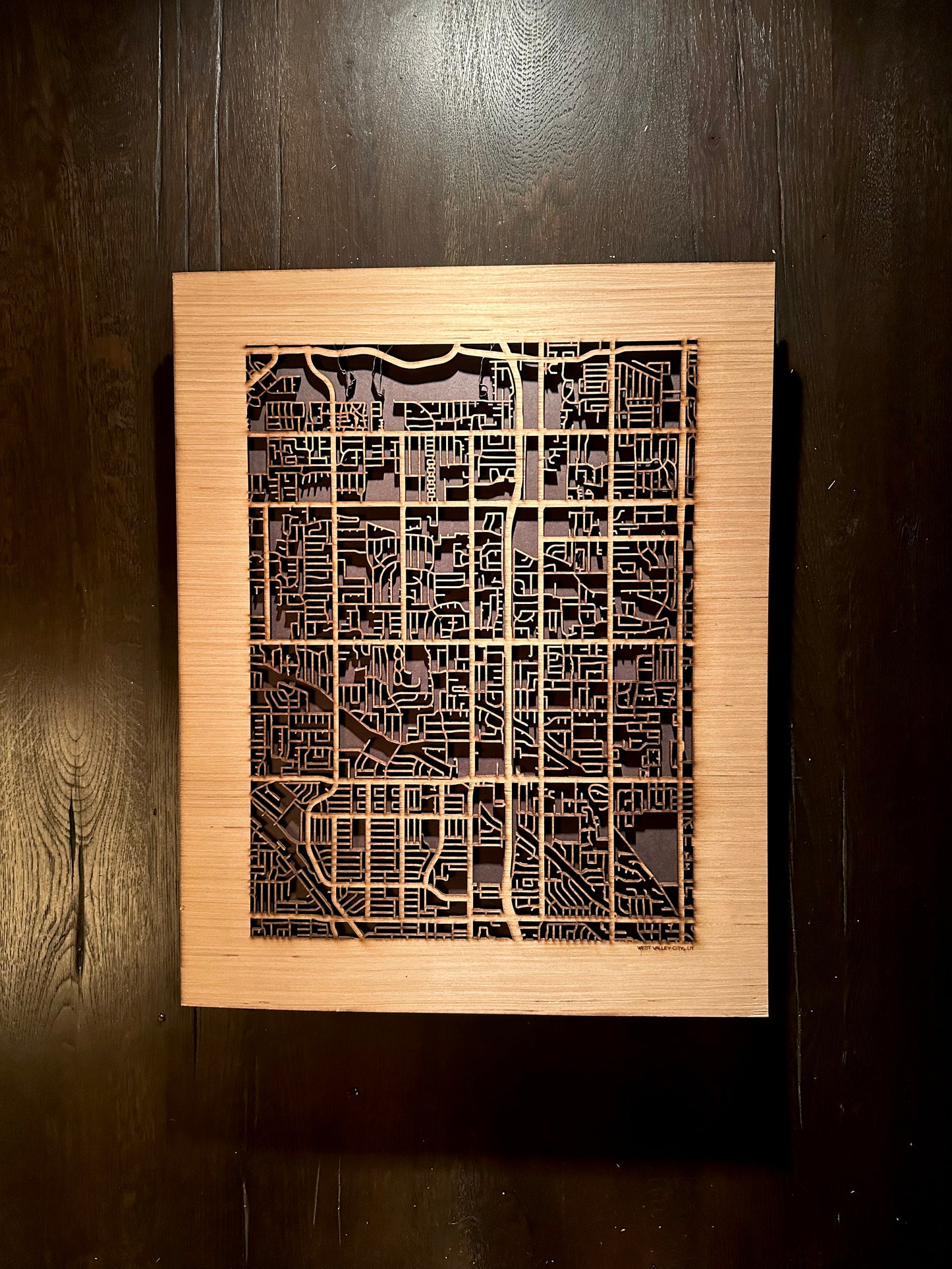 West Valley City, UT City Street Map | Modern Wood Wall Art in a Minimalist design. 2 sizes