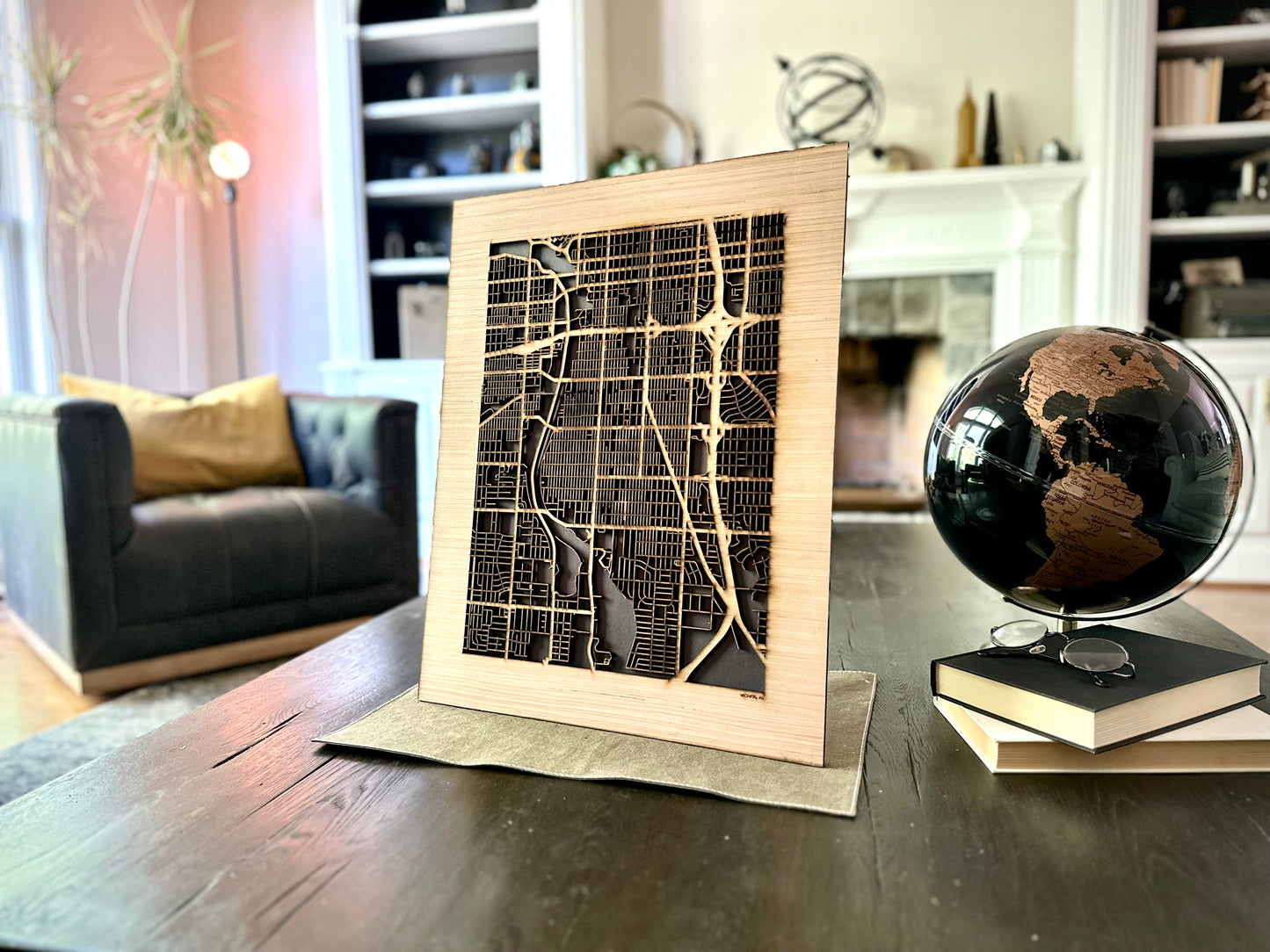 Wichita, KS City Street Map | Modern Wood Wall Art in a Minimalist design. 2 sizes