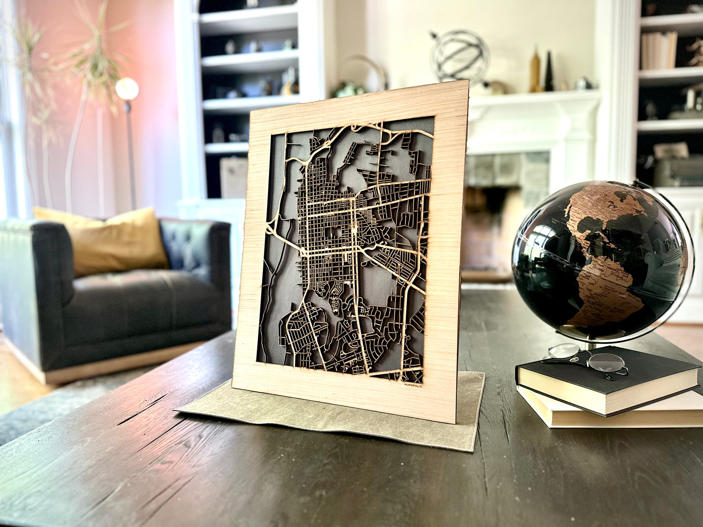 Wilmington, NC City Street Map | Modern Wood Wall Art in a Minimalist design. 2 sizes