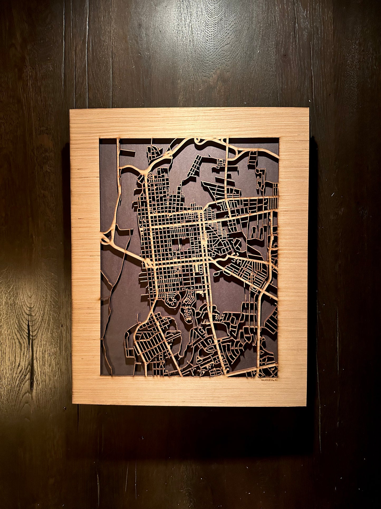 Wilmington, NC City Street Map | Modern Wood Wall Art in a Minimalist design. 2 sizes