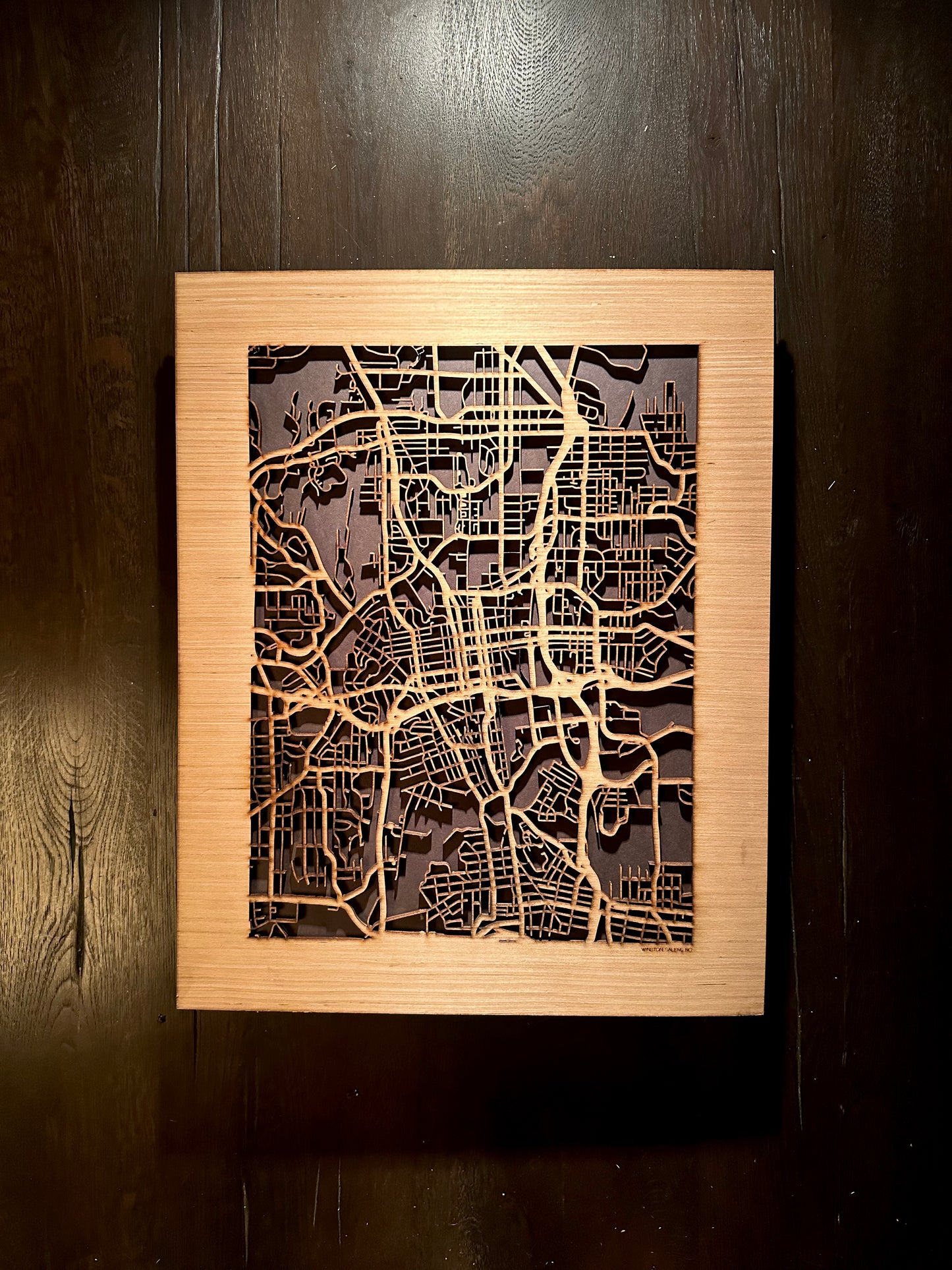 Winston Salem, NC City Street Map | Modern Wood Wall Art in a Minimalist design. 2 sizes