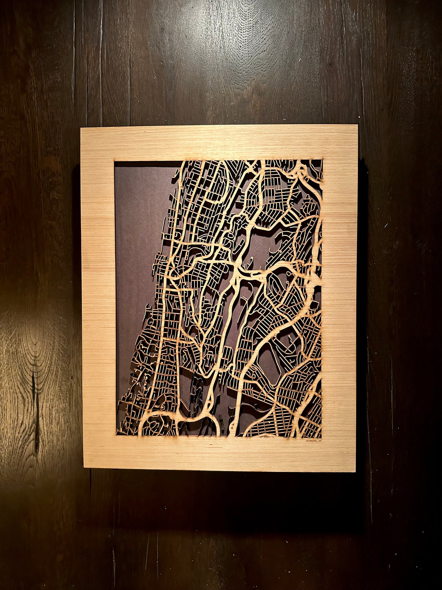 Yonkers, NY City Street Map | Modern Wood Wall Art in a Minimalist design. 2 sizes