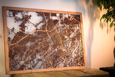 Birmingham, AL City Street Map | Modern Wood Wall Art in a Minimalist design. 3 sizes