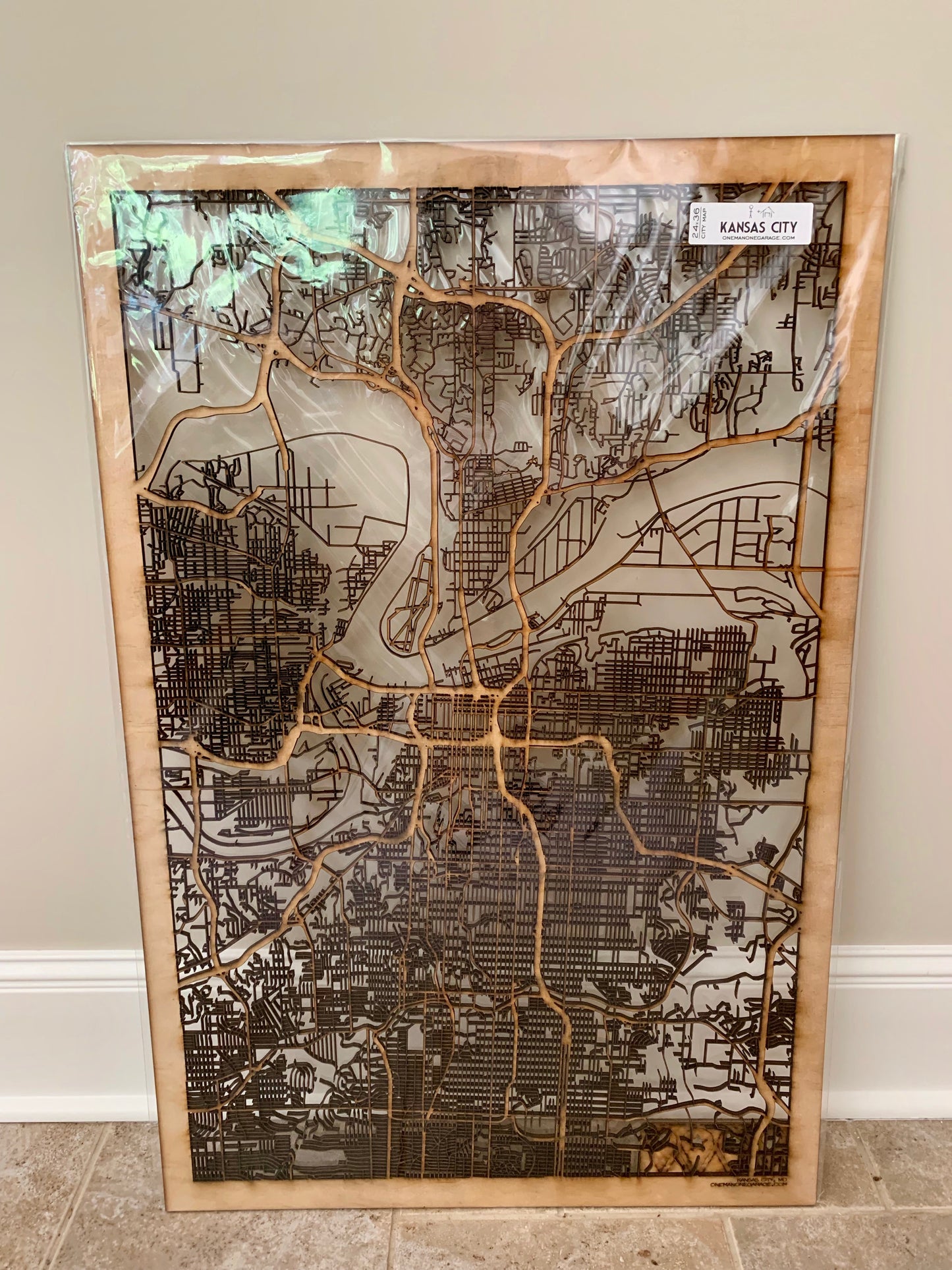Kansas City, MO City Street Map | Modern Wood Wall Art in a Minimalist design. 3 sizes (Copy)