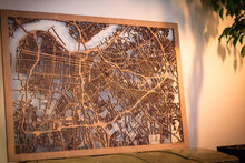 Load image into Gallery viewer, City Maps, Large 24x36&quot; Perfect Housewarming Gift! Wooden Street Cutouts