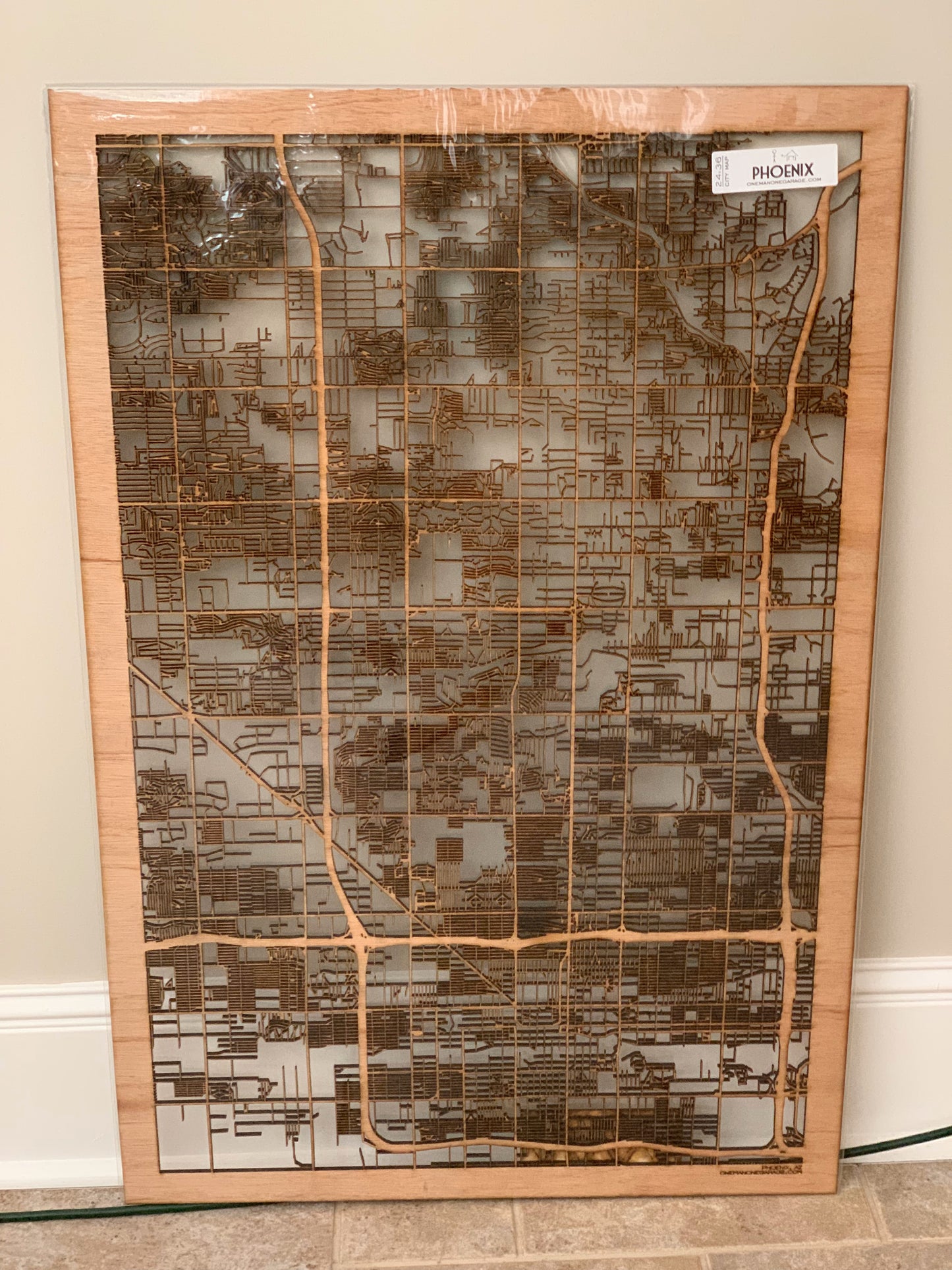 Phoenix, AZ City Street Map | Modern Wood Wall Art in a Minimalist design. 3 sizes
