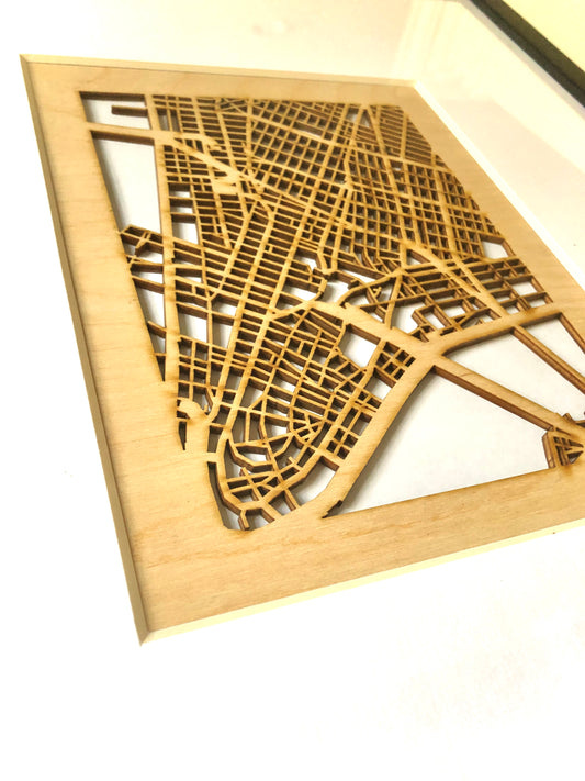 Custom Street Maps, 8x10" and 16x20" Wooden Street Cutouts