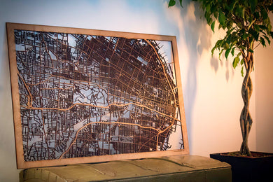 St. Louis, MO City Street Map | Modern Wood Wall Art in a Minimalist design. 3 sizes