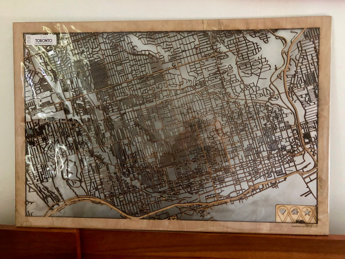 Toronto, Canada City Street Map | Modern Wood Wall Art in a Minimalist design. 3 sizes