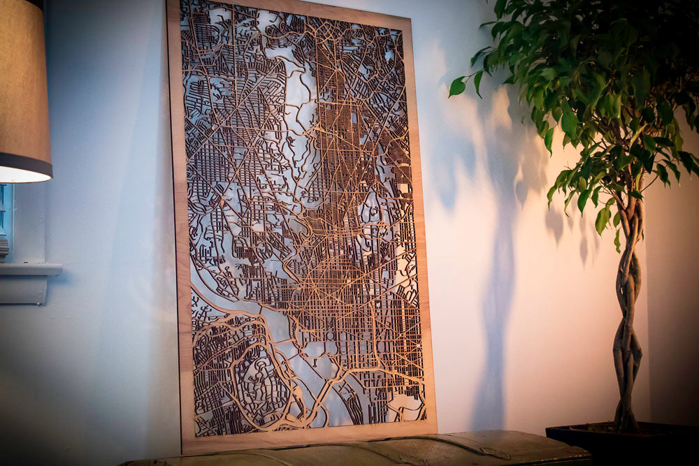 Washington, DC City Street Map | Modern Wood Wall Art in a Minimalist design. 3 sizes