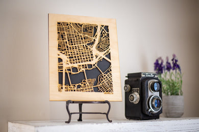 Cincinnati, OH City Street Map | Modern Wood Wall Art in a Minimalist design. 3 sizes