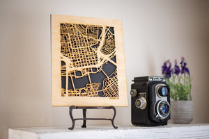 8x10" City Maps, Wooden Street Cutouts, 100 US cities