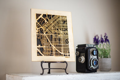 Denver, CO City Street Map | Modern Wood Wall Art in a Minimalist design. 3 sizes