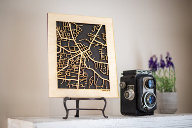 Franklin, TN City Street Map | Modern Wood Wall Art in a Minimalist design. 2 sizes