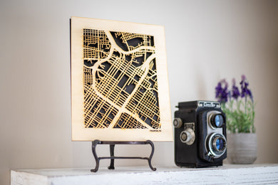 Houston, TX City Street Map | Modern Wood Wall Art in a Minimalist design. 3 sizes