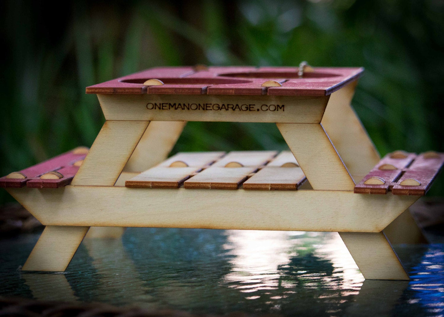 Beer Holder or Condiment Rack, A Mini Picnic Table 3D Kit. Useful Centerpiece and Coaster!