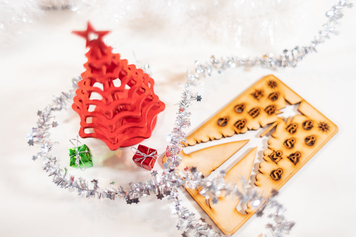 Christmas Tree Kit. Miniature Wooden desktop tree. 3D puzzle for the home or office.