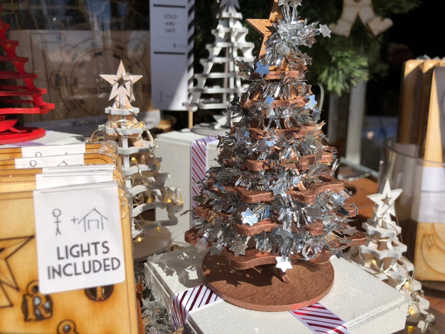 Christmas Tree Kit. Miniature Wooden desktop tree. 3D puzzle for the home or office.