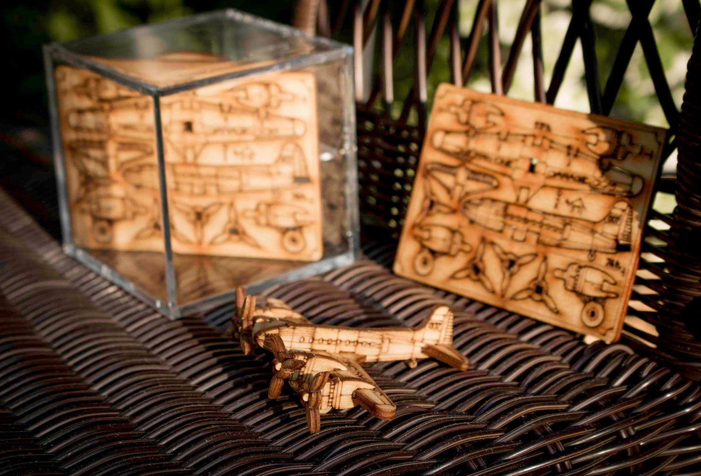 Stratoliner Miniature Airplane 3D Puzzle. Punch card pieces pop out and snap together.