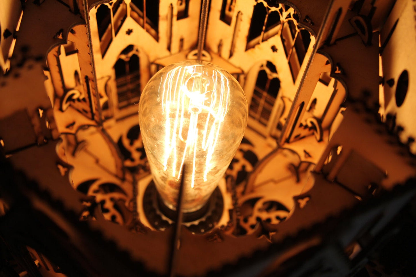 The Cathedral, Gothic Style Lamp, 3D Architecture Wood Sculpture Lamp