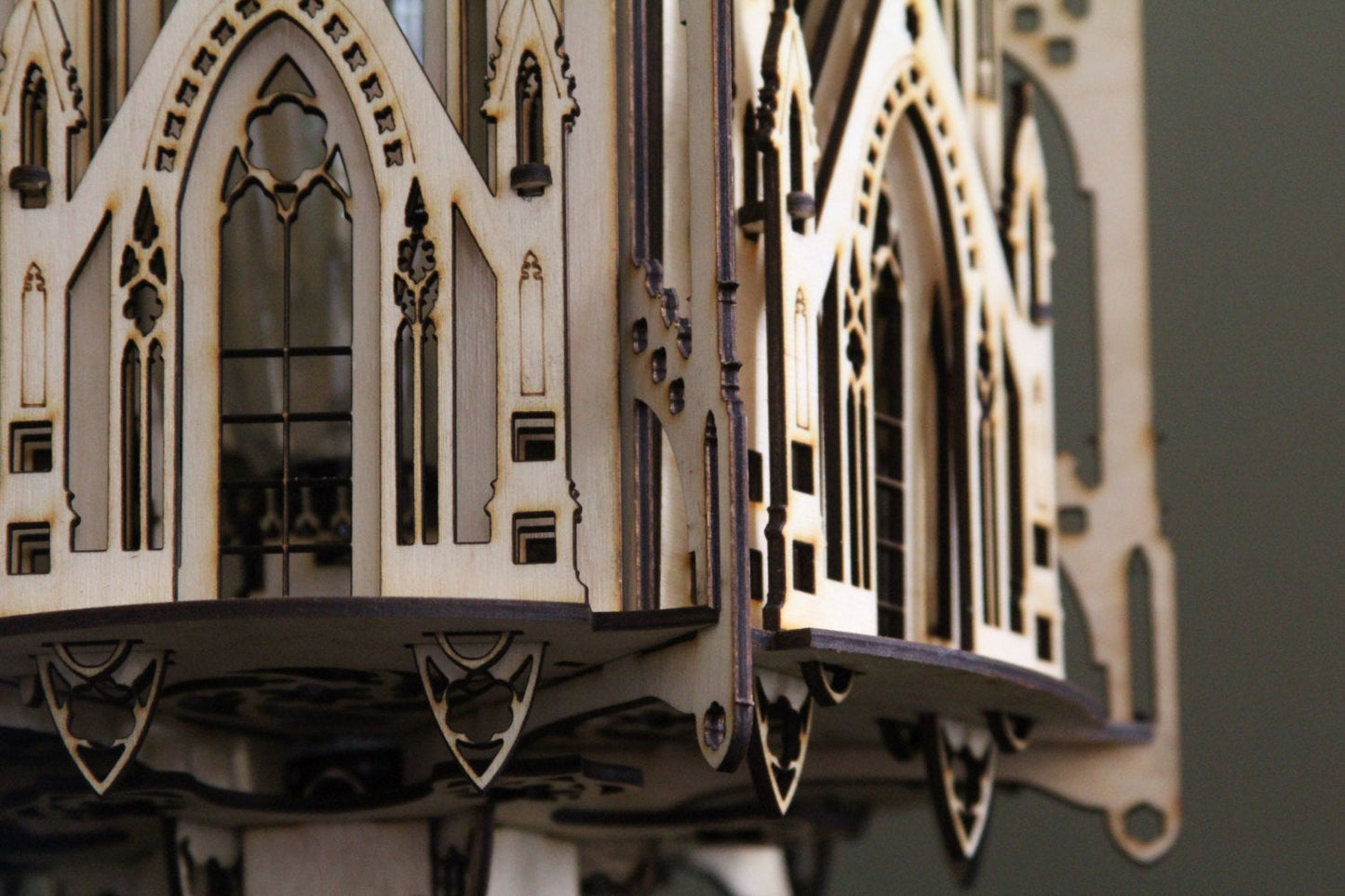 The Cathedral, Gothic Style Lamp, 3D Architecture Wood Sculpture Lamp