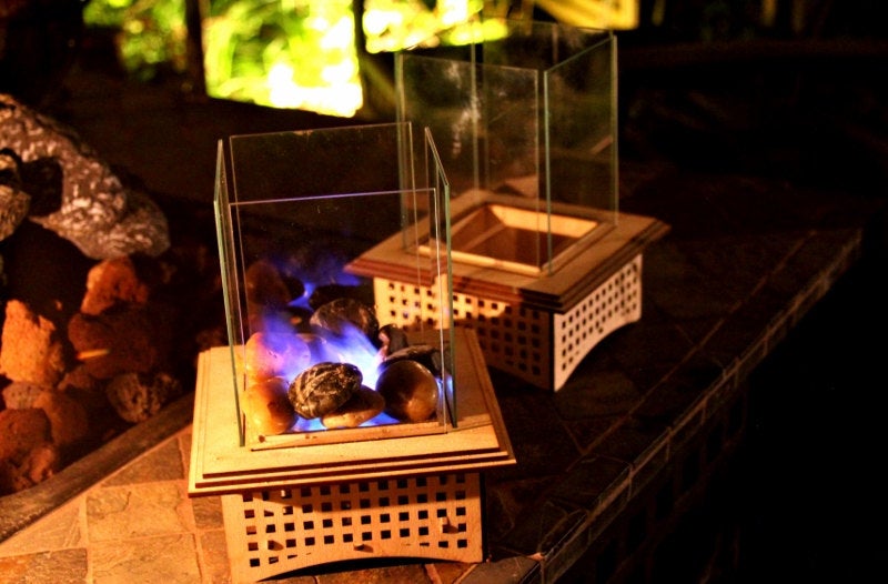 Tabletop Glass Fireplace, 2 sizes to warm your evening!