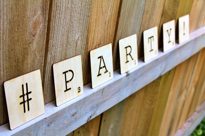 Large Scrabble Letter coaster tiles. Spell out your Initials, Words or Phrases. Highest score wins!