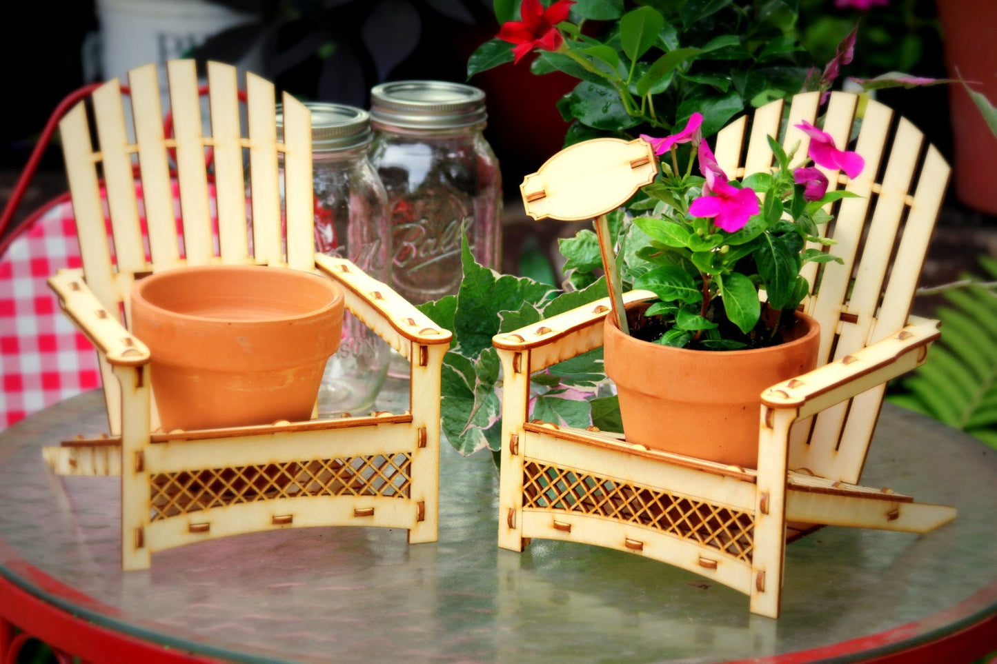 Adirondack Chair. Outdoor Planter, Drink Holder, Beach Buddy, Table Centerpiece, Party Decorations