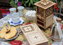 Load image into Gallery viewer, The Carlyle Collection: Your Tea Party Essentials, Tea holder, Cookie Jar, and Multipurpose Canister! Wooden 3D Kit, Assemble And Enjoy!