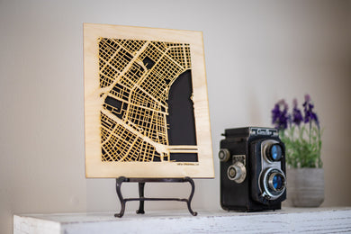 New Orleans, LA City Street Map | Modern Wood Wall Art in a Minimalist design. 3 sizes