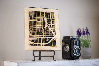 Oklahoma City, OK City Street Map | Modern Wood Wall Art in a Minimalist design. 2 sizes