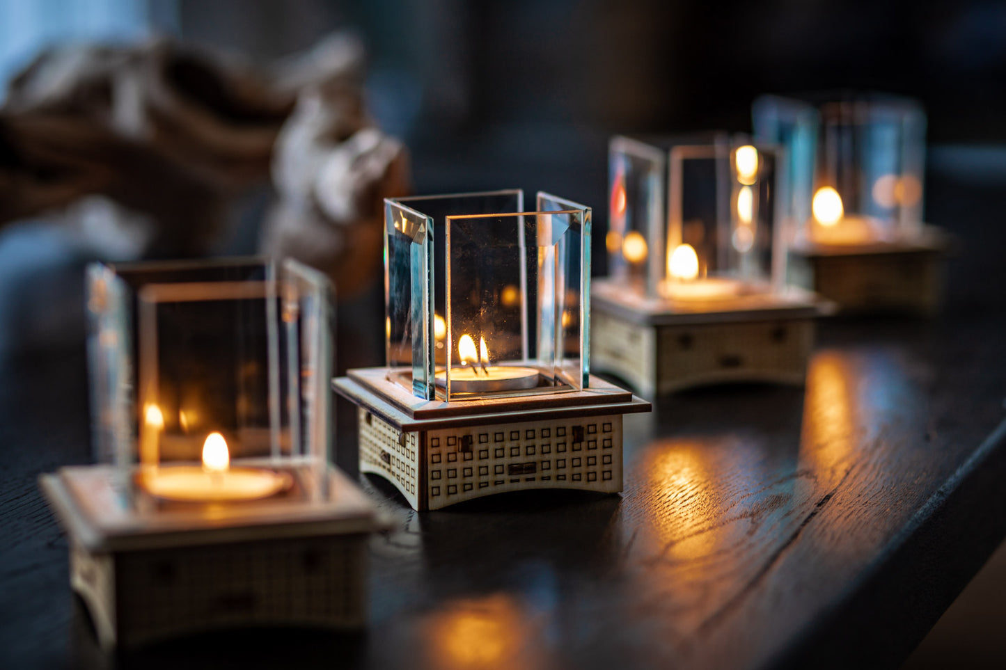Tabletop Glass Fireplace, 2 sizes to warm your evening!