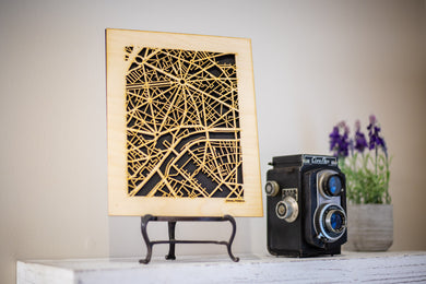 Paris, France City Street Map | Modern Wood Wall Art in a Minimalist design. 3 sizes