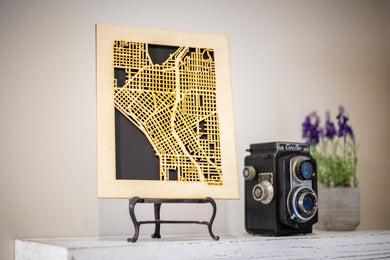 Seattle, WA City Street Map | Modern Wood Wall Art in a Minimalist design. 3 sizes