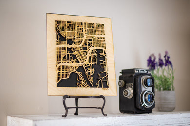 Tampa, FL City Street Map | Modern Wood Wall Art in a Minimalist design. 3 sizes